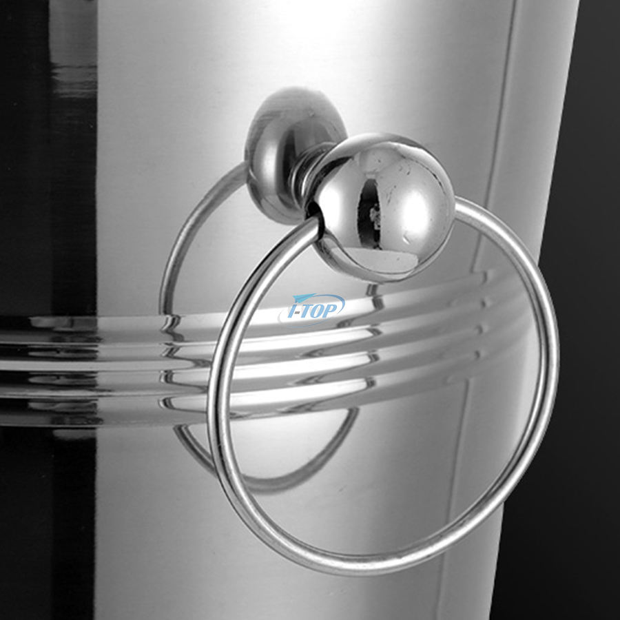 Maßgeschneiderter isolierter Eiskübel aus Edelstahl für Mini-Partys und Cocktailbars mit Eiszange und Deckelabdeckung
