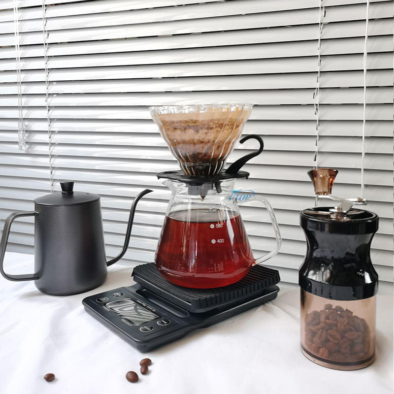 Hersteller Handbrühkanne Individuelles Logo Tragbarer Outdoor-Camping-Reise-Geschenkbox-Maker Drip Pour Over V60 Kaffeeset Kaffeeset