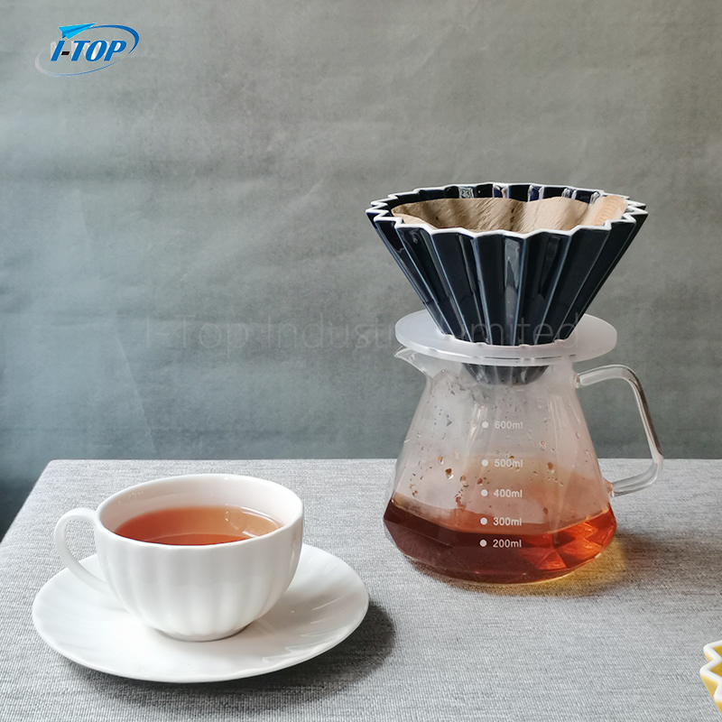 Keramik-Kaffeebereiter-Geschenkset, mattierter Kaffeetropfer 