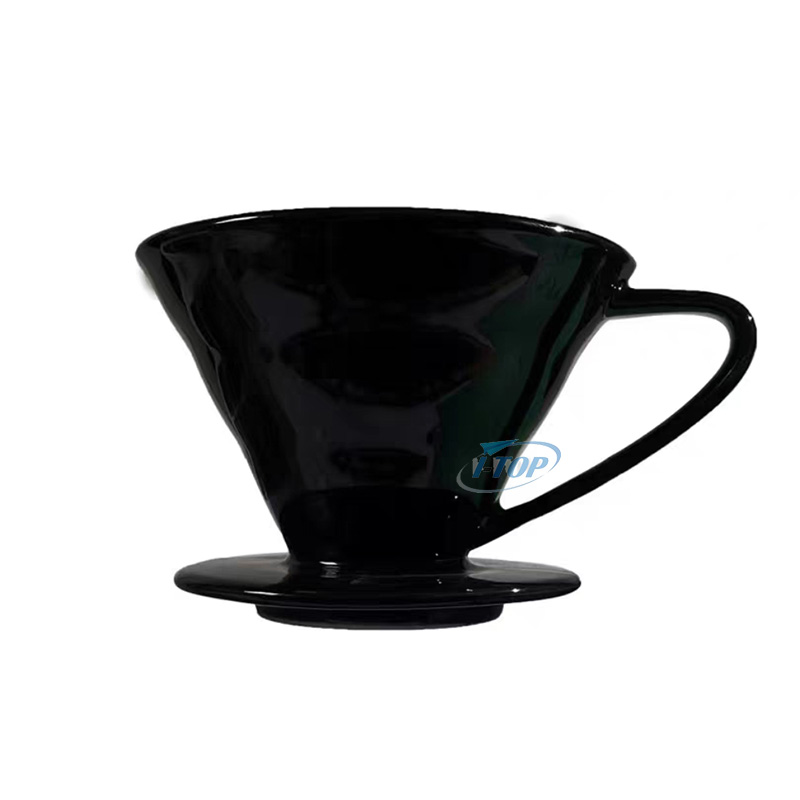 Kundenspezifischer, mehrfarbig geprägter V60-Kaffeefilter aus Porzellan, Keramik zum Übergießen von Kaffee