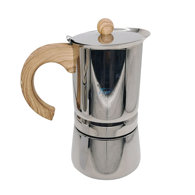 Kaffeekanne für den Herd aus Edelstahl 304, Inox 18/8, Espressomaschine, Moka-Kanne, Mokka-Kanne, italienischer Kaffee, Hitzeinduktion, erhältlich, Nylongriff