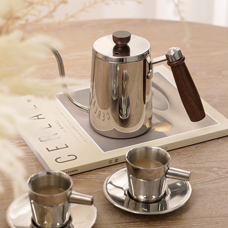 Edelstahl 304 Tropfkessel Schwanenhalskessel Griff Tropfkaffeekanne Teekanne Wasserkocher mit langem Auslauf