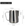 Milchkännchen, Barista, 600 ml, Edelstahl, Milchkännchen, Aufschäumbecher, Metall, für Kaffee, Espresso, dampfende Milchkännchen, Kaffeezubehör