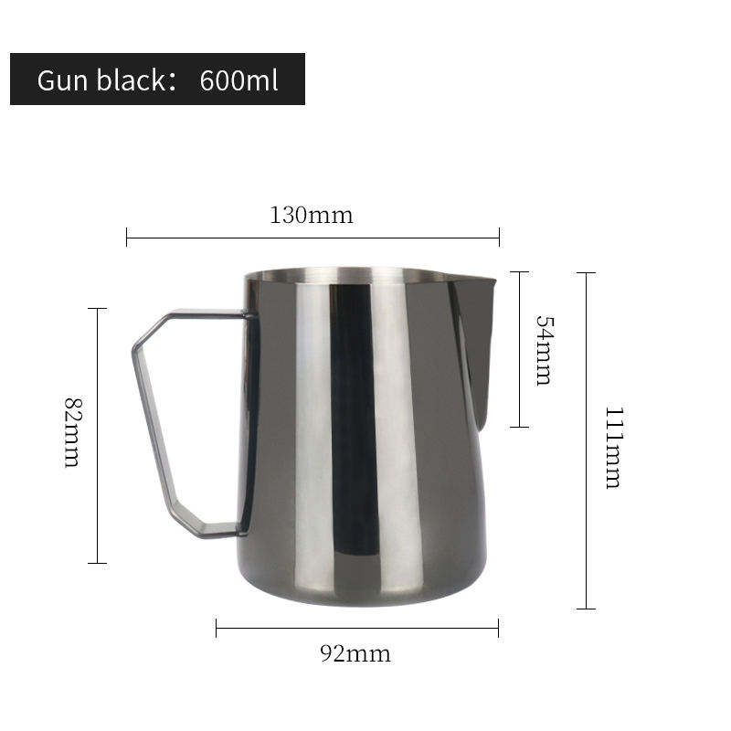 Milchkännchen, Barista, 600 ml, Edelstahl, Milchkännchen, Aufschäumbecher, Metall, für Kaffee, Espresso, dampfende Milchkännchen, Kaffeezubehör