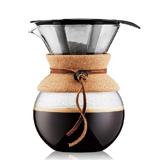 Glas-Cold-Brew-Kaffeemaschine, Kaffeetropfkanne mit Edelstahlfilter