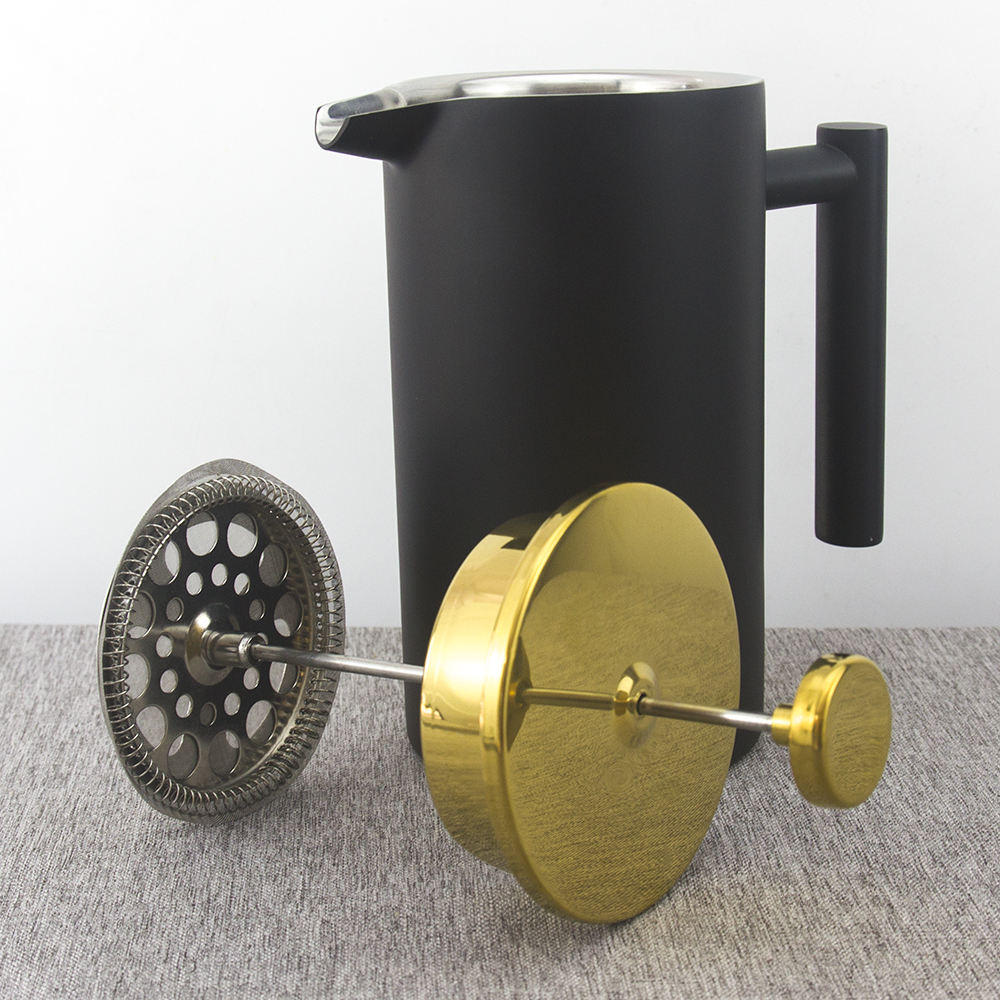 Kaffeepresse, 350/800/1000/1500 ml, spülmaschinenfest, doppelwandiger Edelstahl, French-Press-Kaffeemaschine