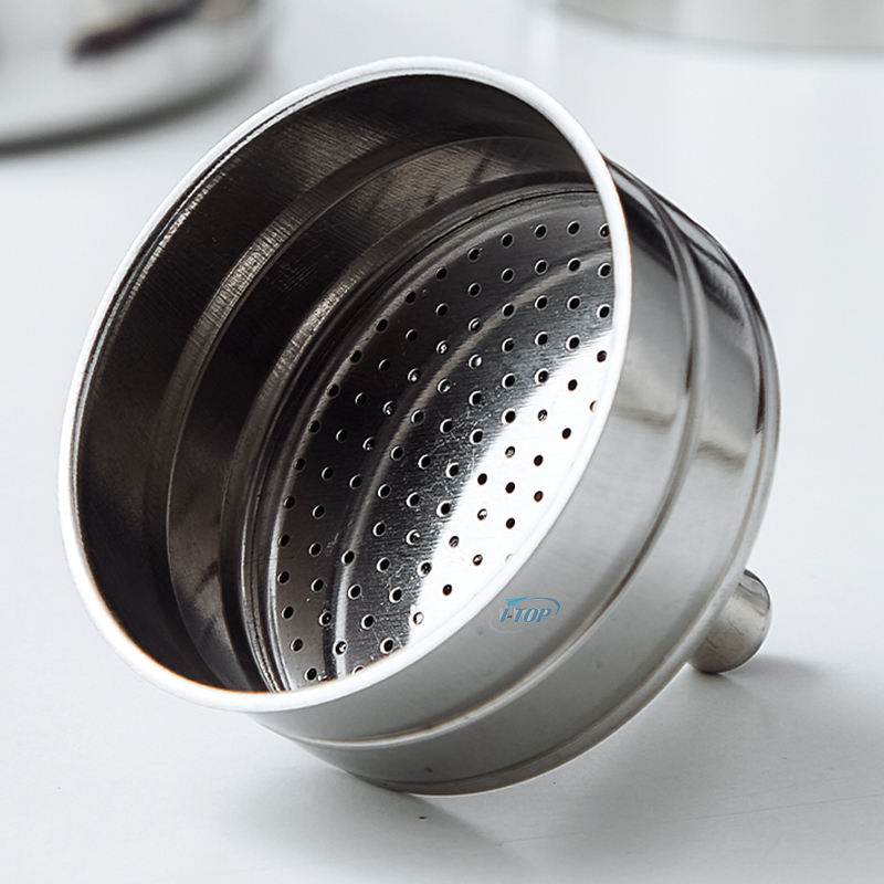 Edelstahl-Moka-Kanne Inox 18/8 Espressokocher Mokka-Kanne Wärmeinduktion verfügbar Nylongriff