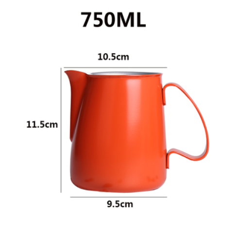 Milchkännchen, Barista, 600 ml, Edelstahl-Milchkännchen, Aufschäumbecher, Metall-Kaffee-Espresso-Milchkännchen