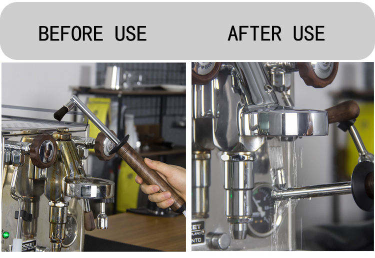 Halbautomatischer Kaffeemaschinenreiniger, Kaffeemaschinen-Reinigungsbürste, Dampfbürste, Aluminium-Dampfreinigungswerkzeug, Nylon-Kaffeebürste