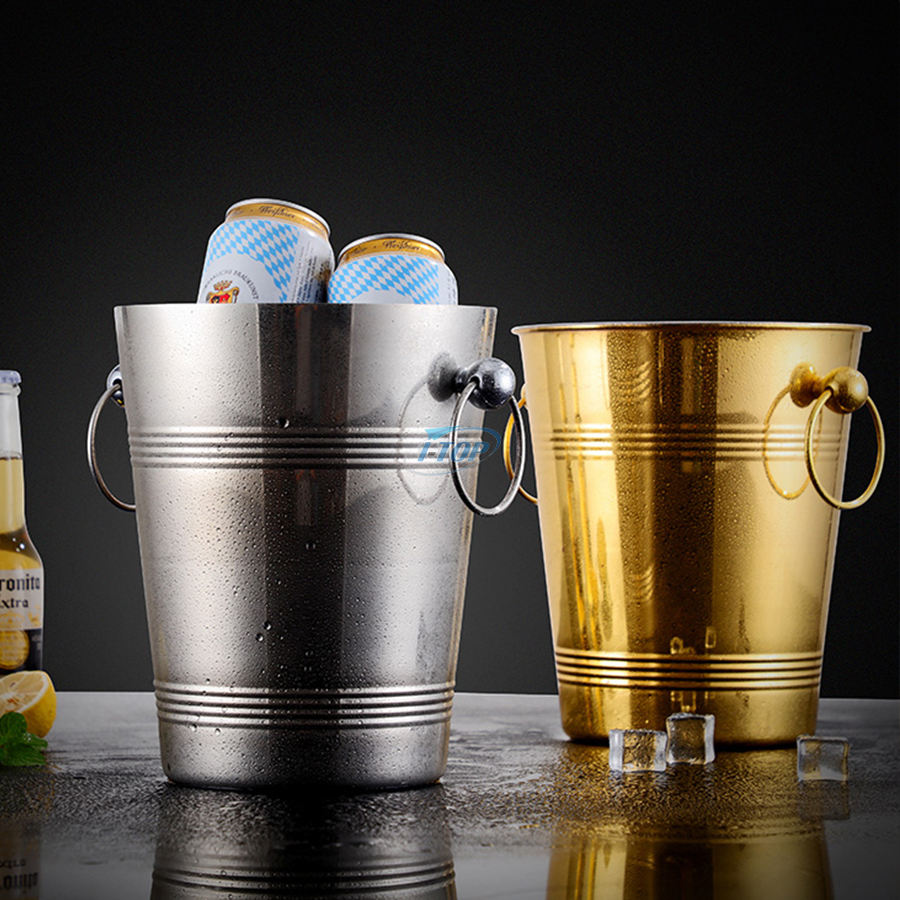 3 Quarts isolierter doppelwandiger Eiskübel aus Edelstahl im klassischen Stil für Partys und Bars