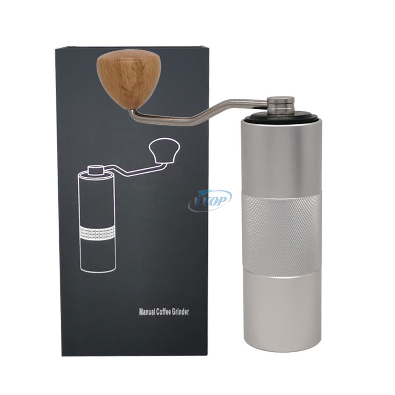 Großhandel tragbare Outdoor-Edelstahl-Handkaffeemühle manuelle Kaffeebohnenmühle für Espresso