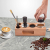 Espresso Tamper Kaffeeverteiler Tamper Espresso Rührer Holz Kaffee Tamper Station Espresso Tamping Matte kompatibel mit 58 mm