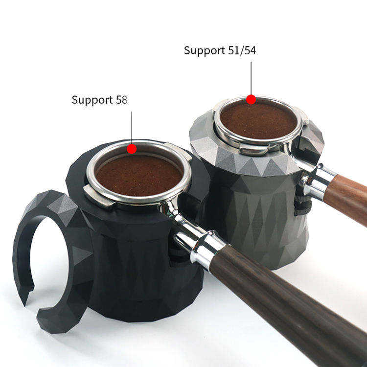 Bodenloser Siebträger 54 mm mit Griff aus Naturholz. Nackter Siebträger aus Edelstahl 304, passend für Barista