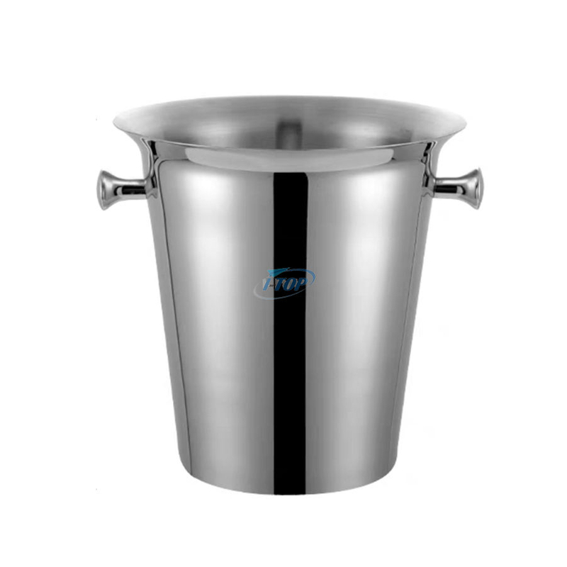 Maßgeschneiderter isolierter Eiskübel aus Edelstahl für Mini-Partys und Cocktailbars mit Eiszange und Deckelabdeckung