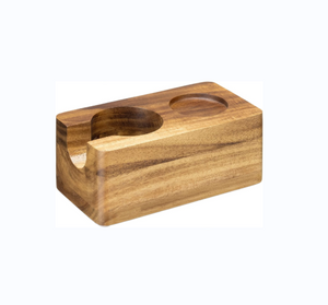 Kaffee-Manipulationsstation aus Holz – 51 mm Tamper-Halter für Espressomaschinen-Zubehör – Holz-Siebträgerständer für Coffee Shop