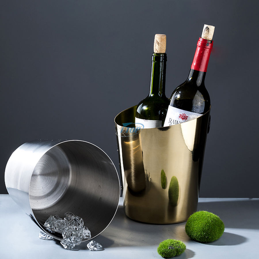 Maßgeschneiderter 3-Liter-Eiskübel für Champagner und Wein, hält stundenlang kühl, isolierter Eiskübel aus Edelstahl für die Cocktailbar