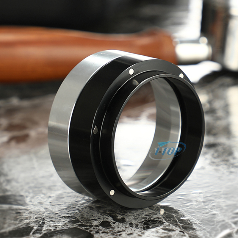 51 mm/53 mm/58 mm Espresso-Dosiertrichter, Edelstahl-Kaffeedosierring, kompatibel mit 51 mm/54 mm/58 mm Siebträger