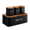 Home Kitchen Platzsparende, extra große, vertikale Aufbewahrungsbox für Toastbrot aus Metall und Edelstahl mit Bambus-Schneidebrettdeckel