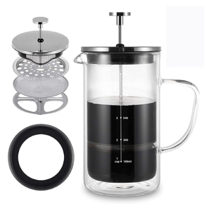 I-TOP GFP02 Meistverkaufte handgefertigte 350 ml 3,3 Borosilikatglas-Kunststoff-French-Press