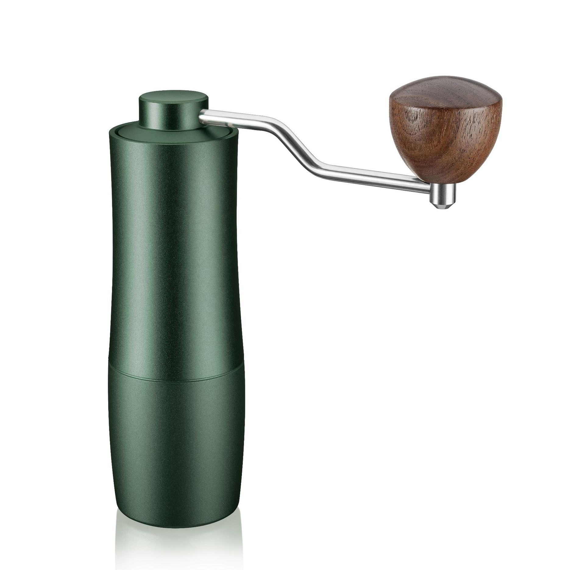 Schwarze manuelle Kaffeemühle mit CNC-Edelstahlkegel und einstellbarer Einstellung, Kapazität 25 g
