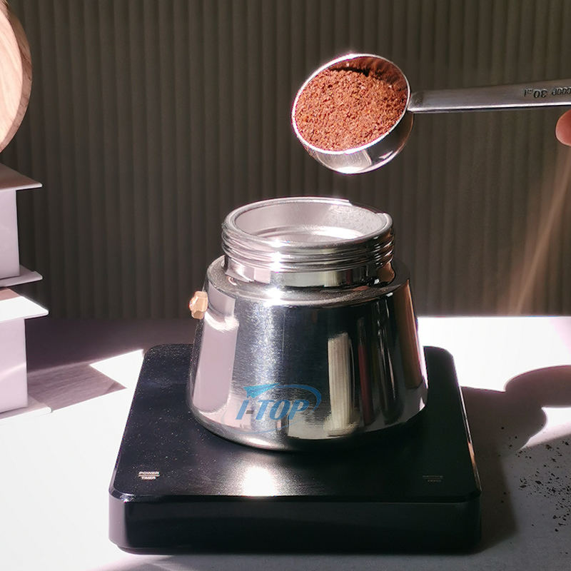 Edelstahl-Moka-Kanne Inox 18/8 Espressokocher Mokka-Kanne Wärmeinduktion verfügbar Nylongriff