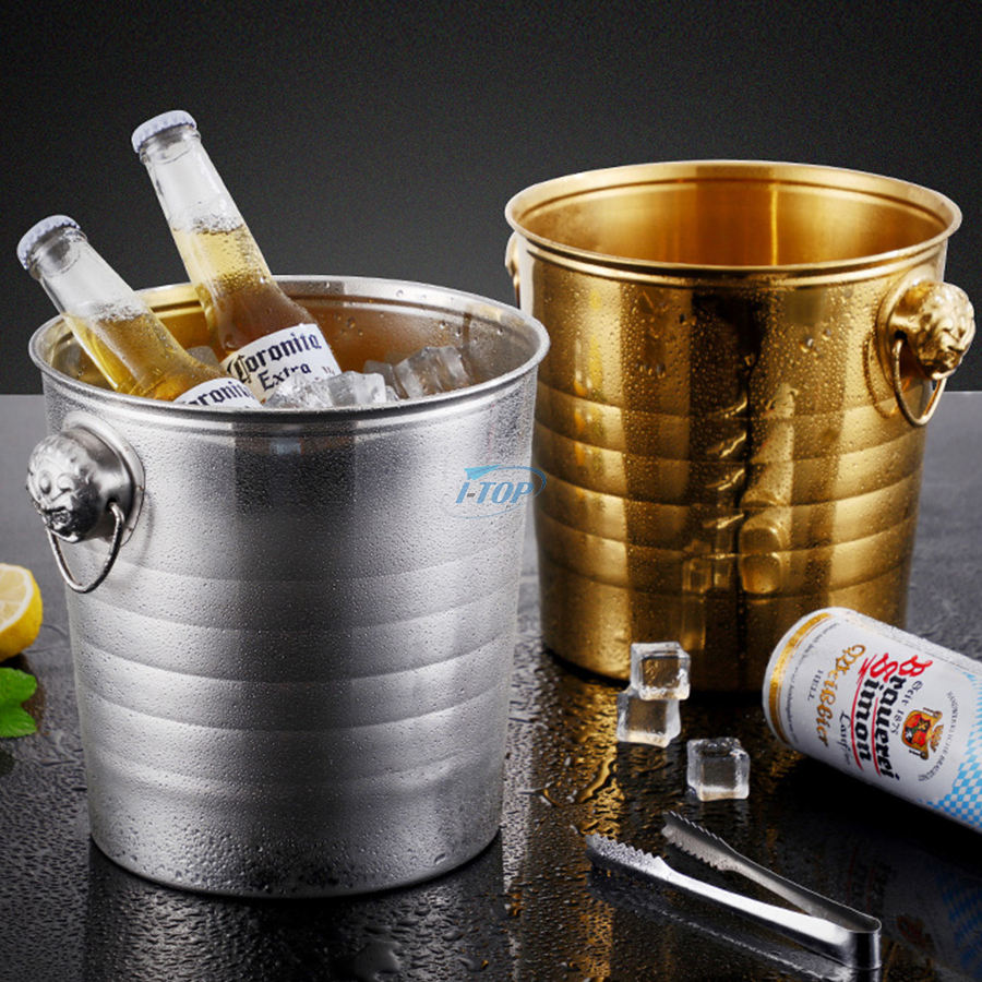 3 Quarts isolierter doppelwandiger Eiskübel aus Edelstahl im klassischen Stil für Partys und Bars