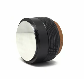 58 mm Kaffeeverteiler, Edelstahl-Kaffeeverteiler, Walnuss-Dekoration, höhenverstellbarer Kaffeeverteiler mit Holz
