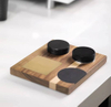 Espresso-Tamper-Basis, Zubehör-Organizer-Box, kompatibel mit Espresso-Markenzubehör aller Größen, Tamping-Station aus Walnussholz