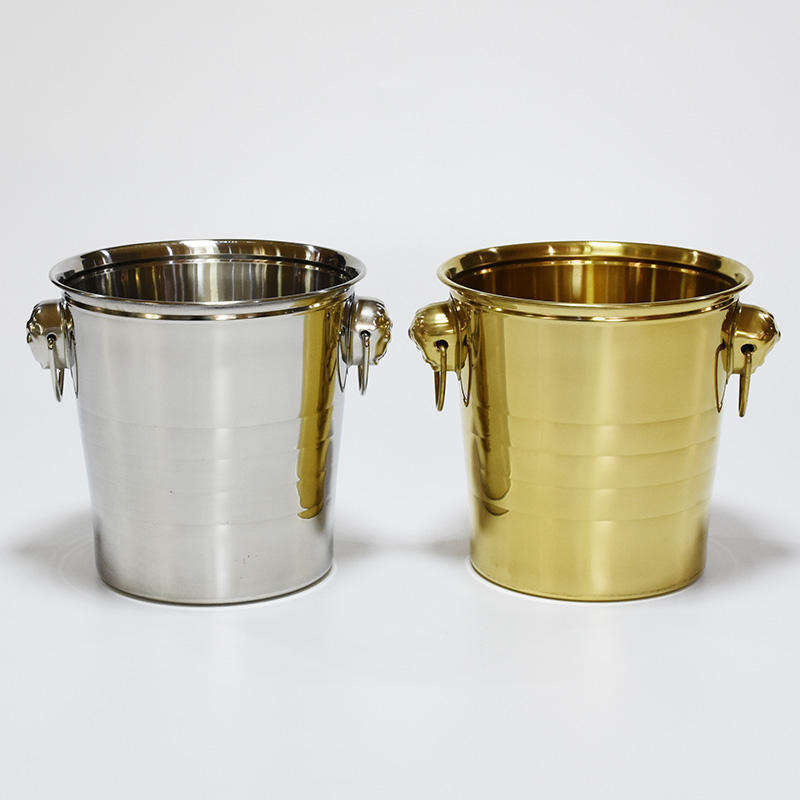 Doppelwandiger Eiskübel aus Metall mit Deckel, Eiszange und Sieb, 3 l, isolierter Eiskübel für Cocktailbar, Wein, Barzubehör