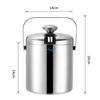 Party-Getränkekühler mit individuellem Logo, isolierter Edelstahl, hält das Eis länger gefroren, Eiskübel für Cocktailbars und Partys
