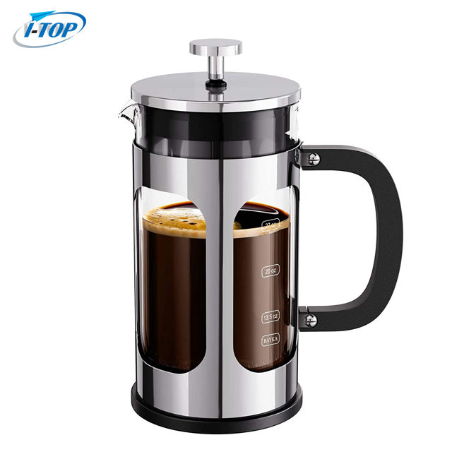 I-TOP GFP10 Amazon heiß verkaufte kundenspezifische Kaffee-French-Press mit Kolben-Borosilikatglas-Kaffeemaschine French Press