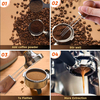 Professionelles WDT-Werkzeug zum Rühren von Kaffee mit 4 oder 8 Nadeln für die Espressoverteilung. Kaffeenadel mit natürlichem Redwood-Griff
