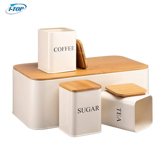 Zylinder-Edelstahl-Zuhause-Küche-Tee-Kaffee-Zucker-Vorratsglas-Kanister-Set mit Dichtungsdeckel