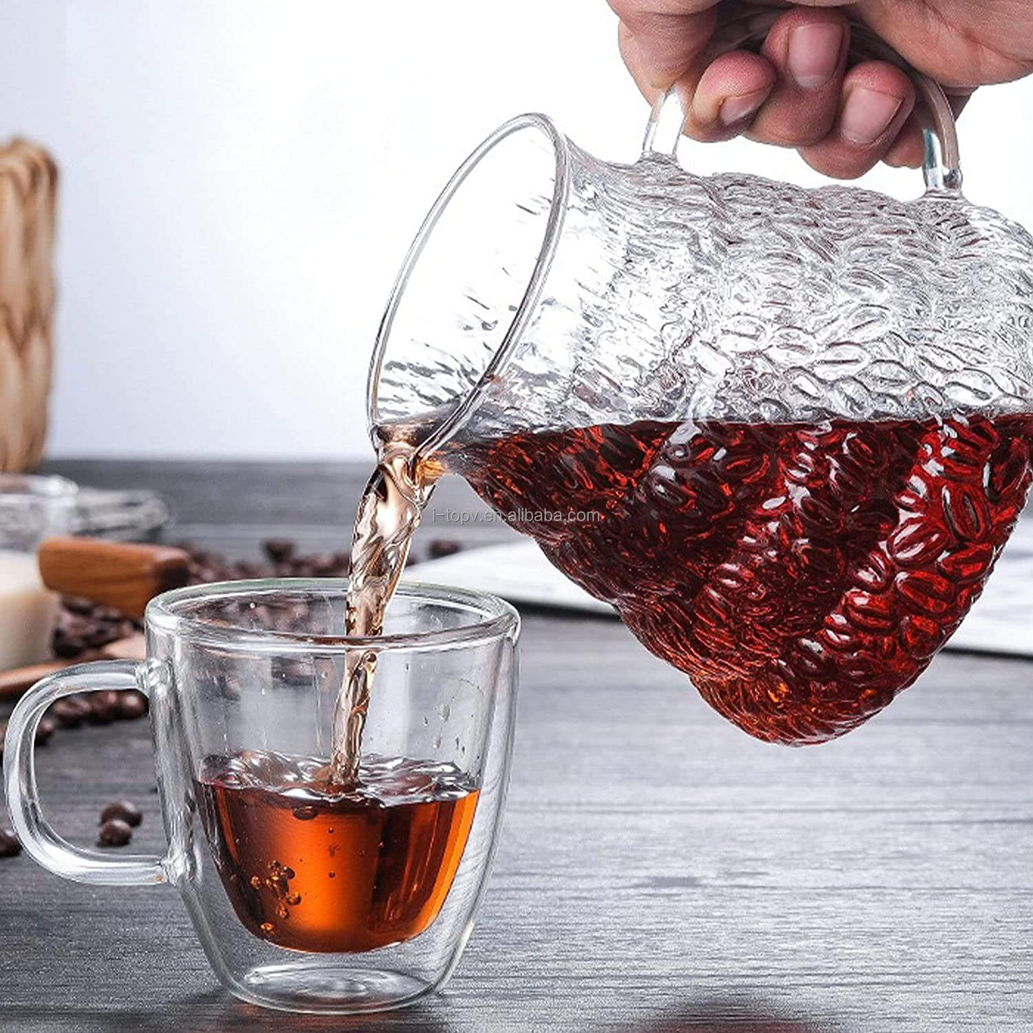 Glas-Cold-Brew-Kaffeemaschine, Kaffeetropfkanne mit Edelstahlfilter