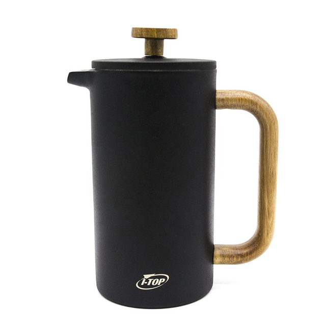 Home Office, spülmaschinenfest, silberfarben, doppelwandig, französische Kaffeepresse