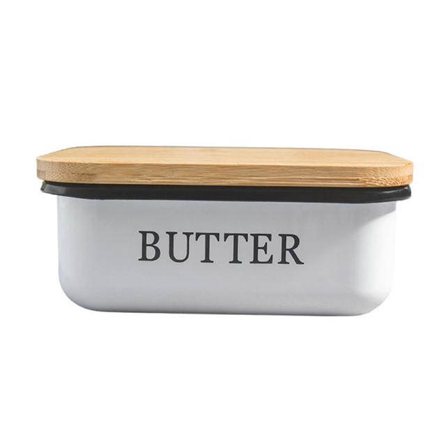 Großhandel, luftdichter Aufbewahrungsbehälter, Buche, Bambusdeckel, Metall, Zuckerkäse, Aufbewahrungsbox, Butterdose