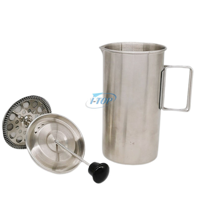 Camping-Kaffeemaschine aus 304 Edelstahl für die Kaffeezubereitung im Freien, Reisen, Lagerfeuer, Herd, schnelle Kaffeepresse
