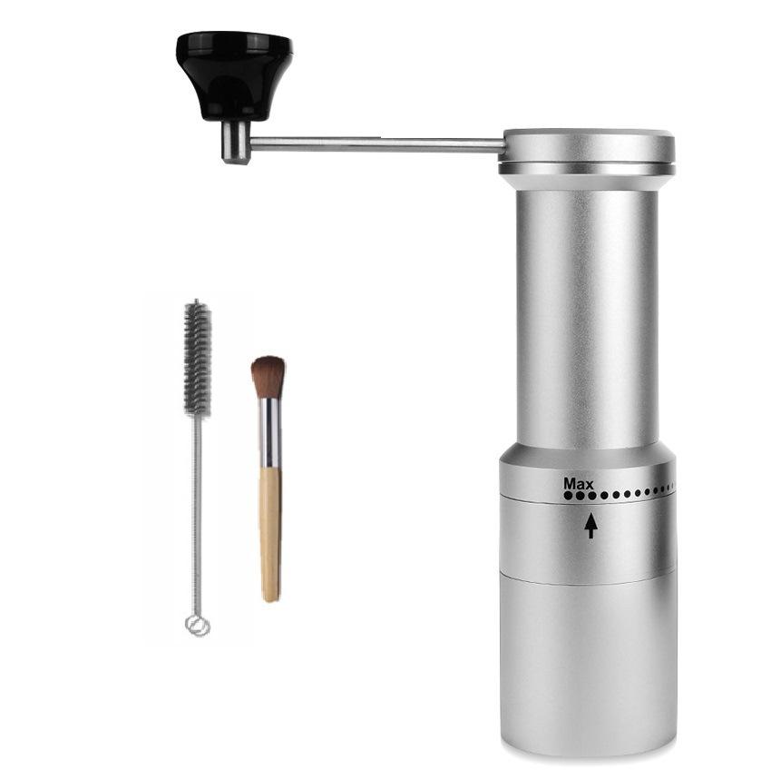 Manuelle Kaffeemühle mit Edelstahlgrat, einstellbare Einstellungen, Handkaffeemühle, Luftfahrt-Aluminium, manueller Stahlkern