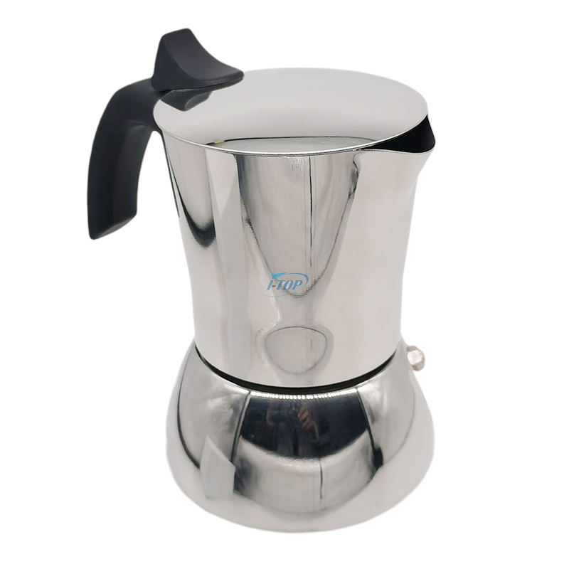 Edelstahl-Moka-Kanne Inox 18/8 Espressokocher Mokka-Kanne Wärmeinduktion verfügbar Nylongriff