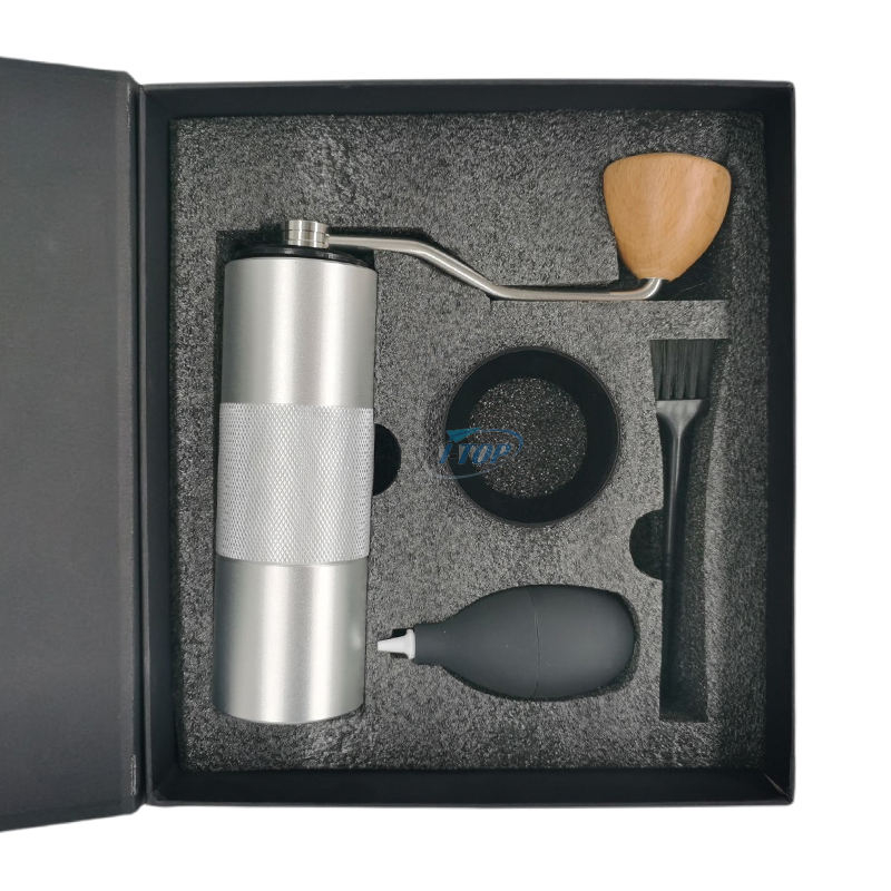 Großhandel tragbare Outdoor-Edelstahl-Handkaffeemühle manuelle Kaffeebohnenmühle für Espresso