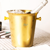 Benutzerdefiniertes Logo 3-Liter-Cocktailbar-Eiskübel Champagnerkühler Isolierte Eiskübel Edelstahl-Eiskübel Mit Griff