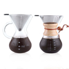 Heiße verkaufende Kaffeemaschine zum Übergießen, Karaffe aus Borosilikatglas mit papierlosem Edelstahl-Kaffeetropf und Holzhülle