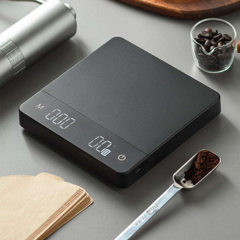 Tropfkaffeewaage mit Timer, tragbare elektronische digitale Kaffeegewicht-Haushalts-Tropfwaage, Timer, LCD-Elektronikwaage