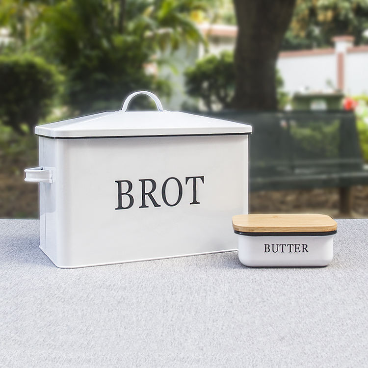 Neu eingetroffener moderner 2-in-1-Brotkasten mit Bambus-Schneidebrett-Deckel, sparsamer Brotkasten