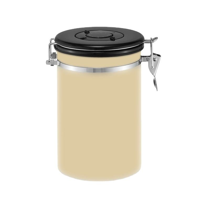 Aufbewahrungsdosen für die Küche, Good Things, Gewürze, Kaffee, Zucker, Tee, Vorratsdosen aus Edelstahl, gelbe Farbe, Set