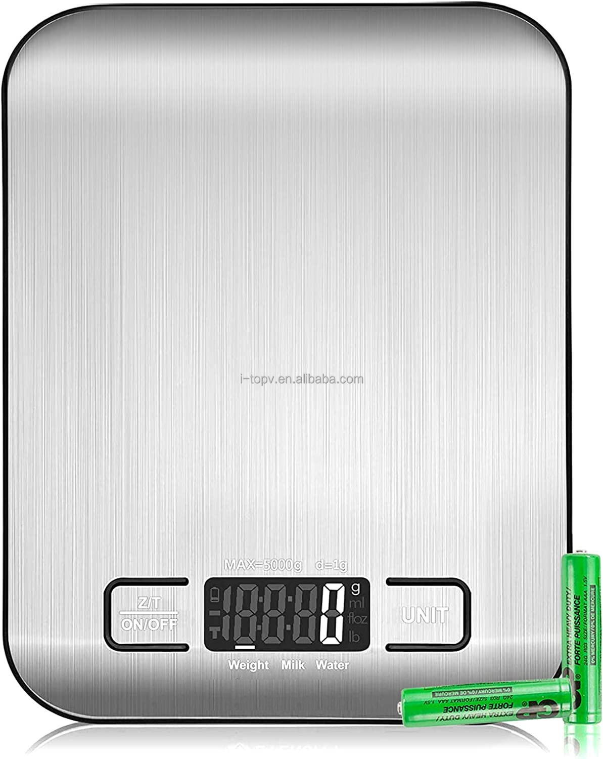 Digitale Kaffeewaage mit Timer CestMall 3 kg/0,1 g hohe LED-Küchenwaage mit verstecktem Bildschirm über USB wiederaufladbar Metallplatten-Küchenwaage