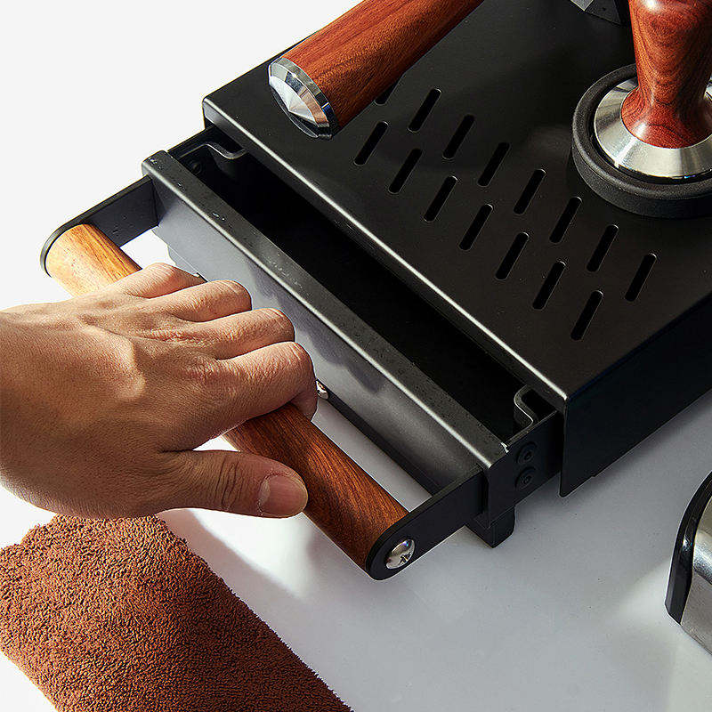 Barista Style Espresso Long Coffee Knock Bin Zubehör Schublade Edelstahl Knock Box Schwarz