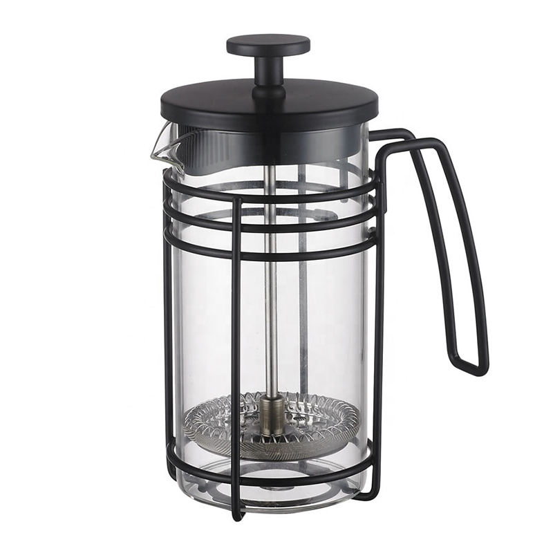 Neu eingetroffene French Press aus Glas und Edelstahl