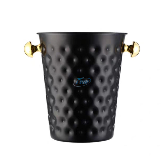 4 Quarts gehämmerter Metall-Getränkeeimer, Champagner, Wein, länger einfrieren, isolierter Eiskübel mit Griff