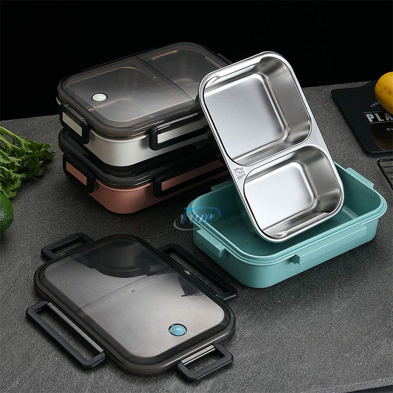Heißer Verkauf, spülmaschinenfeste, umweltfreundliche Lunchboxen, Lebensmittel- und Snackbehälter aus Edelstahl, Bento-Lunchboxen mit 5 Fächern
